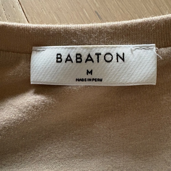 Aritzia Ruched T-Shirt Mini Dress (Taupe) (M) - Picture 6 of 6